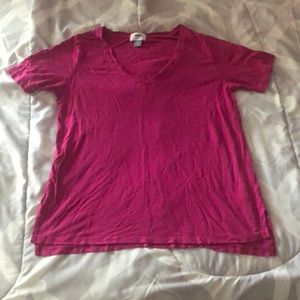 Old navy hot pink shirt size adult XS V-neck